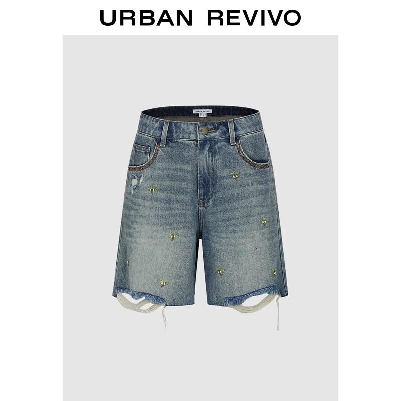 Women s Beaded Ripped Denim Shorts 26
