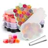 Ice Cube Tray with Lid, 4 Packs Big 148 Cubes, Large Silicone Ice Cube Molds BPA Free Freezer Trays Flexible Stackable&Easy-Release for Baby Food,