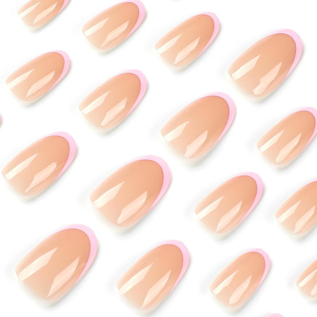 Cute Pink French Style Wearable Nail Tips & Stickers
