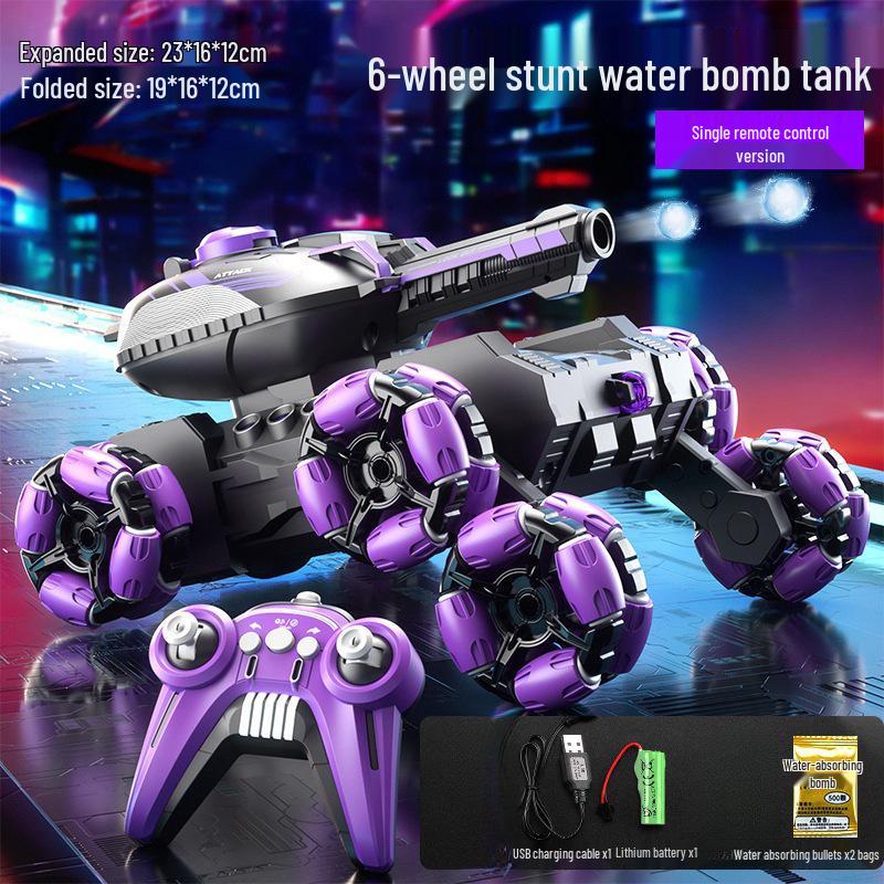 Tanc de cascadorii off-road cu telecomandă, cu detectare prin gesturi și cățărare cu șase roți
