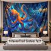 Octopus Sea Life (144) Theme Custom Tapestry Personalized Custom Name Text Wall Hanging Tapestry Home Decor Background Cloth