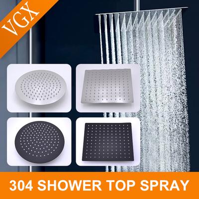 VGX Rainfall Shower Head 8/10/12inch 304 Stainless Steel Ultrathin Top Sprayer Hand Shower Heads for Bathroom Matte Black Hose