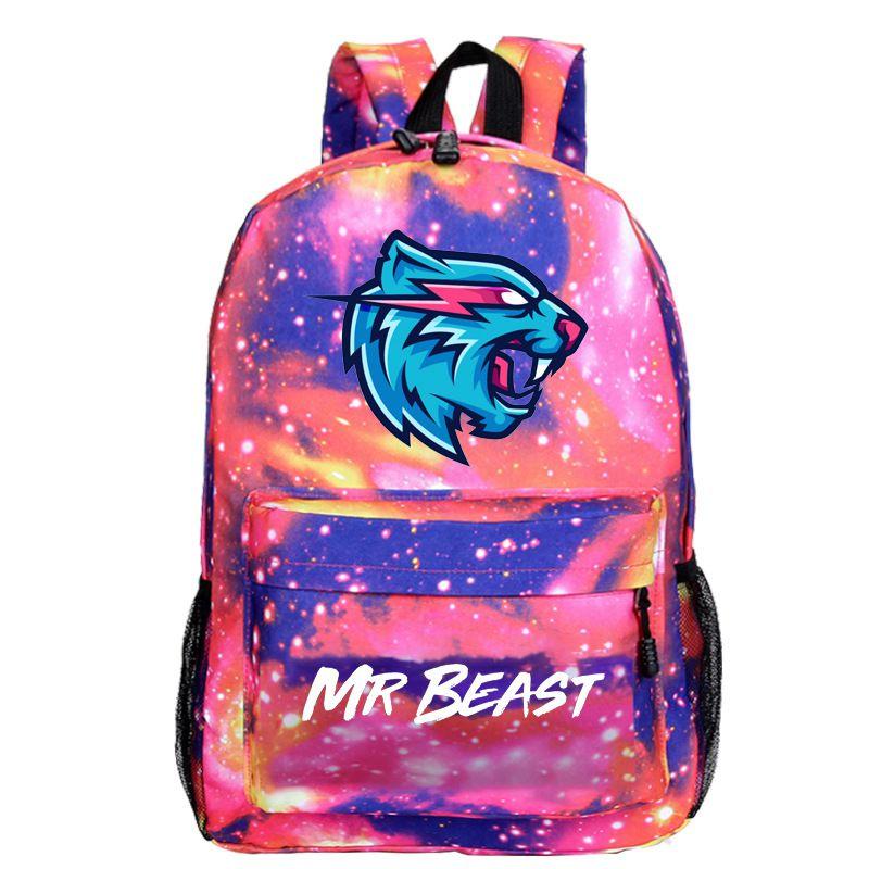 Mr Beast Lightning Cat Backpack High Capacity School Bag With Breathable Material
