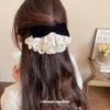 Stoffspitze Beflockung Schleife Haarnadel exquisite Eleganz Temperament Spule Haarfederclip leichter Luxus Nische