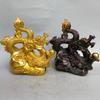 Brass Zodiac Wealth-Attracting Ingot Playing With Pearl Bag Golden Five-Claw Dragon Home Copper Ornament