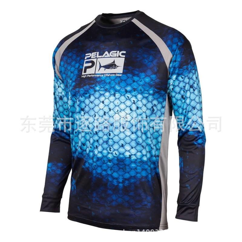 Long Sleeve Fishing Shirt Men UV Protection Breathable Quick Dry Outdoor T-Shirt