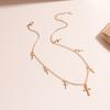 Unique Cross Pendants Necklaces for Women Gold Silver Color Cross Tassel Chain Choker Necklace Fashion Jewelry Accessories