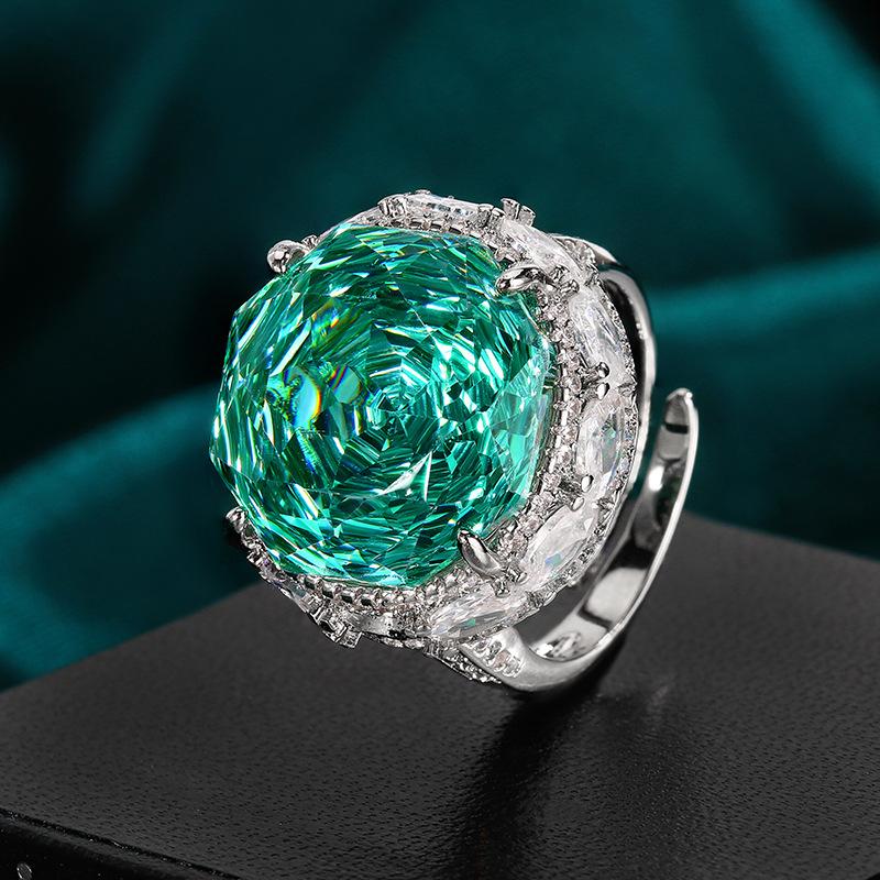 

Jewelry Copper Bottom Gold-Plated Rose Cut Parra Green Temperament Set Women 18-16M