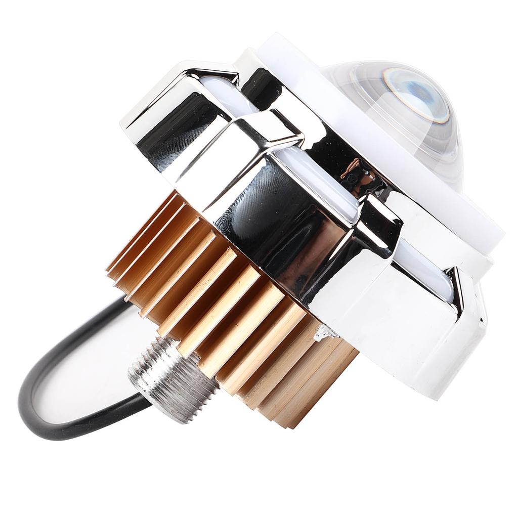 Motorcycle LED Headlight Projector Lens Dual Angel & Devil Eye Round BlueRed