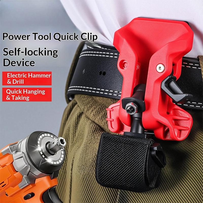 Porta-trapano autobloccante con clip da cintura a sgancio rapido, ad alta durezza, con gancio rapido, Organizer portatile per attrezzi