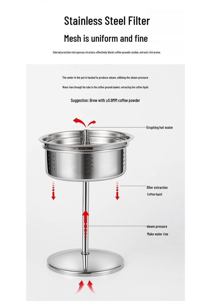 9-Cup American Style Stainless Steel Coffee Maker for Indoor/Outdoor Use - Convenient Camping Water Boiler