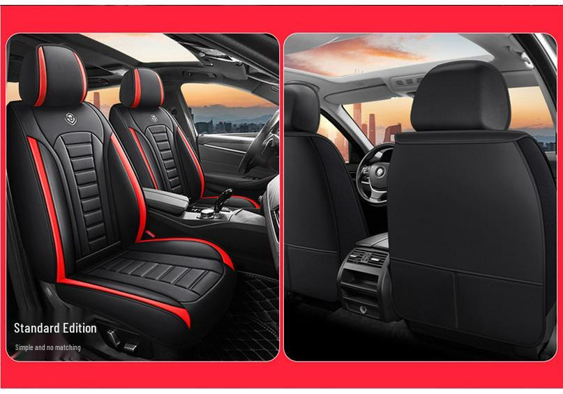 Universal Full Coverage Leather Car Seat Covers for All Seasons - Five-Seater