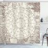 Astrologi Duschdraperi Planetariumtema Astronomisk Bild av Stjärnbilder med Horoskop Tyg Badrumsinredning Set