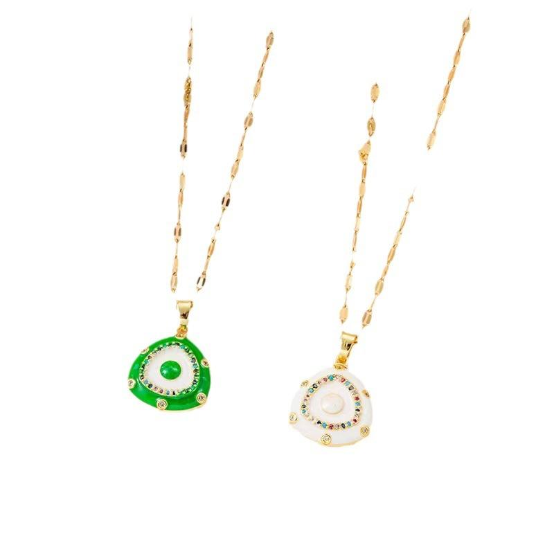 Pendant Women's Necklace Sweater Round Triangle Jewelry Clavicle Chain
