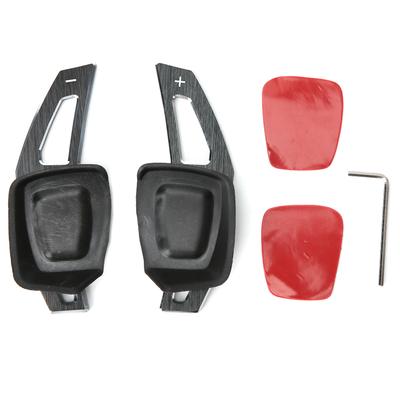 2pcs Car Steering Wheel Shift Paddles Aluminum Alloy AntiSlip Interior Decoration Accessories(Black )
