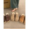 Cowhide version! Thick-soled snow boots increase the height of the bag head and half-drag women's autumn and winter new warm and thickened plush B
