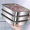 1 Stück Edelstahl Lebensmitteltablett Behälter Küchenwerkzeug Kühlschrank Organizer Kuchen Früchte Gemüse Fleisch Aufbewahrungsbox