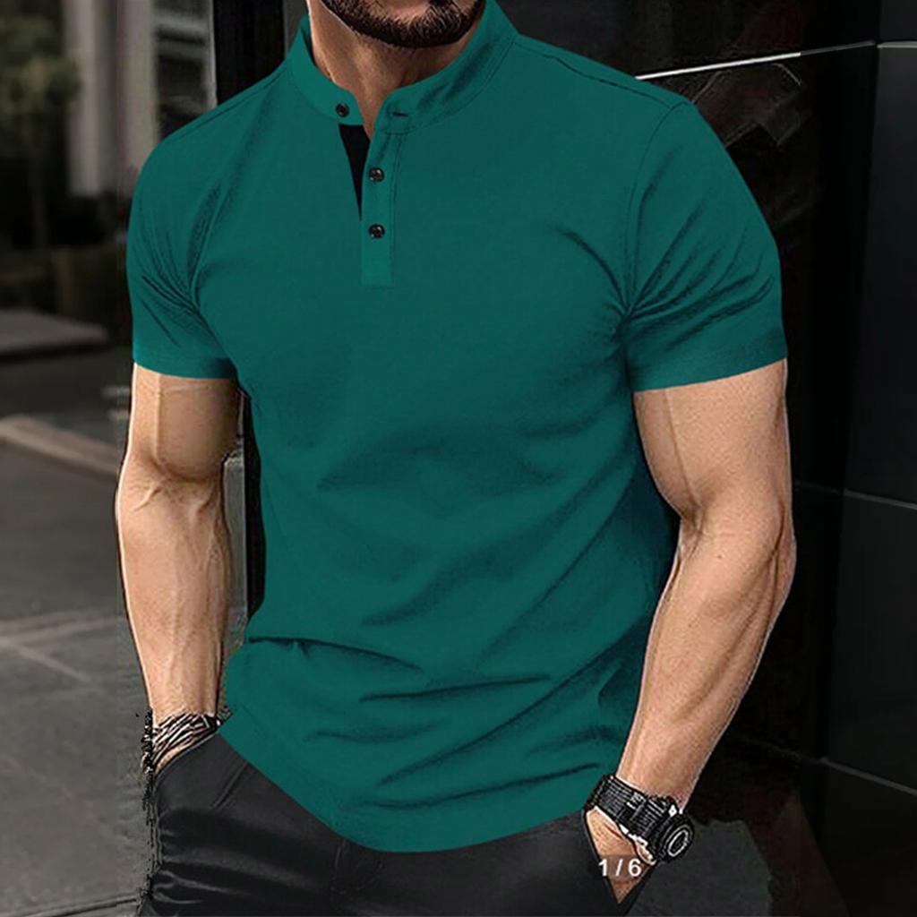 Men's Casual Short Sleeved Summer New Men's Sports Button Short Sleeved