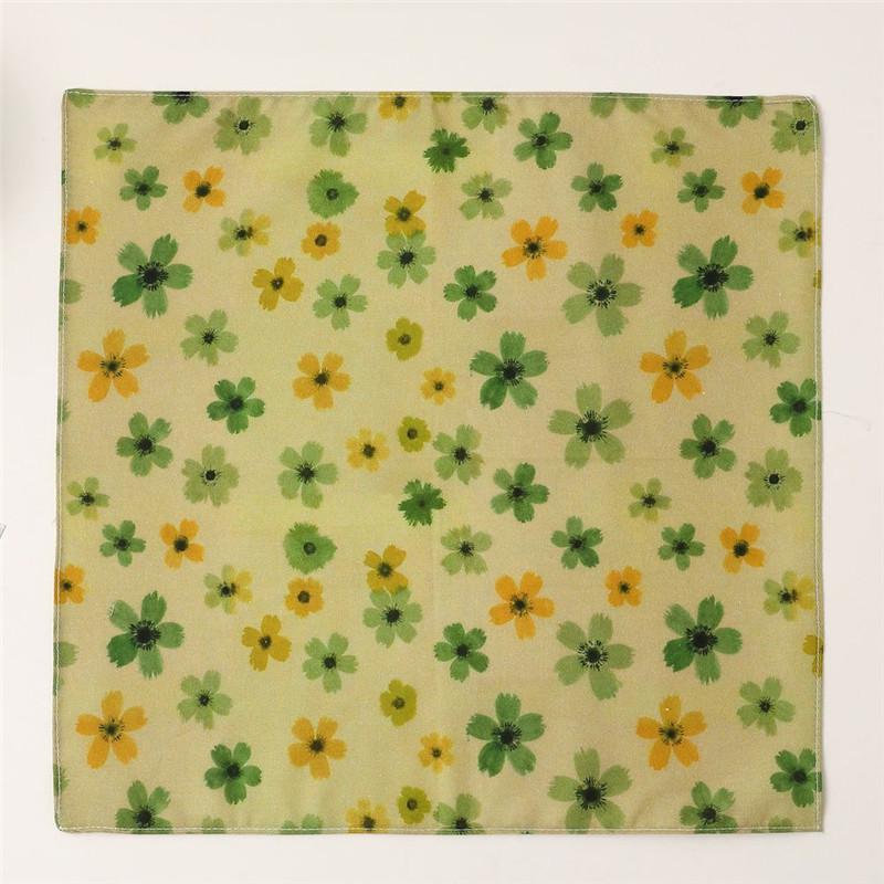 1Pc 34x34cm Thin Cotton Retro Flower Printed Women Pocket Handkerchief Scarf Absorbent Wipe Sweat Towel