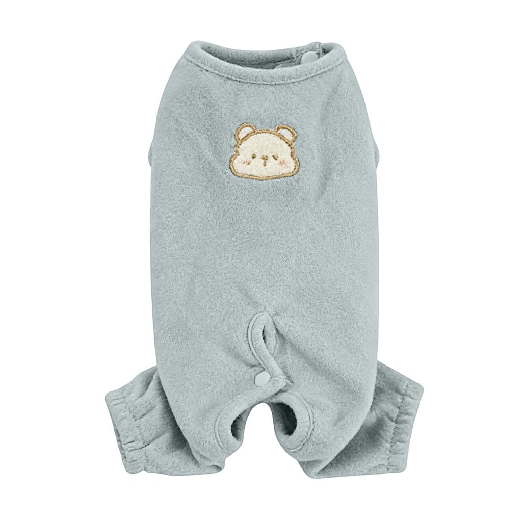 Soft Fleece Pet Pajamas for Dogs and Cats Cute Bear Embroidery Comfortable One Piece Sleepwear Suitable for All Seasons