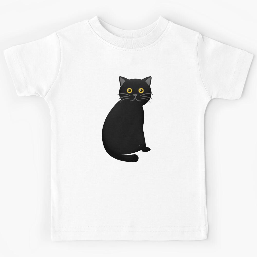 Sweet Black Cat Kids T-Shirt 120
