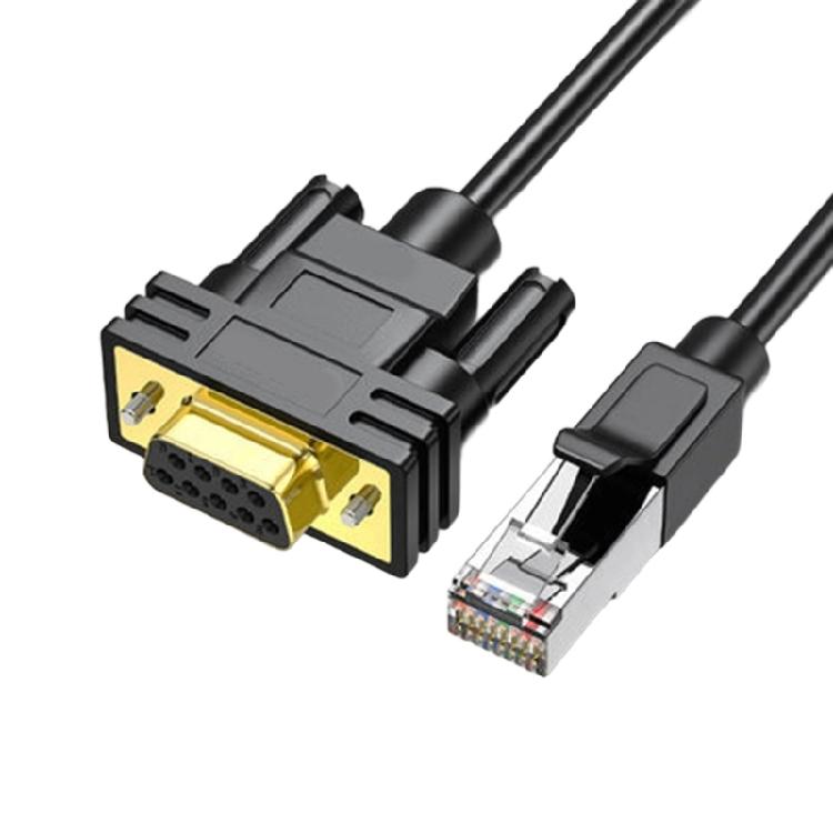 4.92Ft Heavy Duty RJ45 To DB9Pin Male Serial Cable Metal Connectors Data Line For Consoles Enhances Connection
