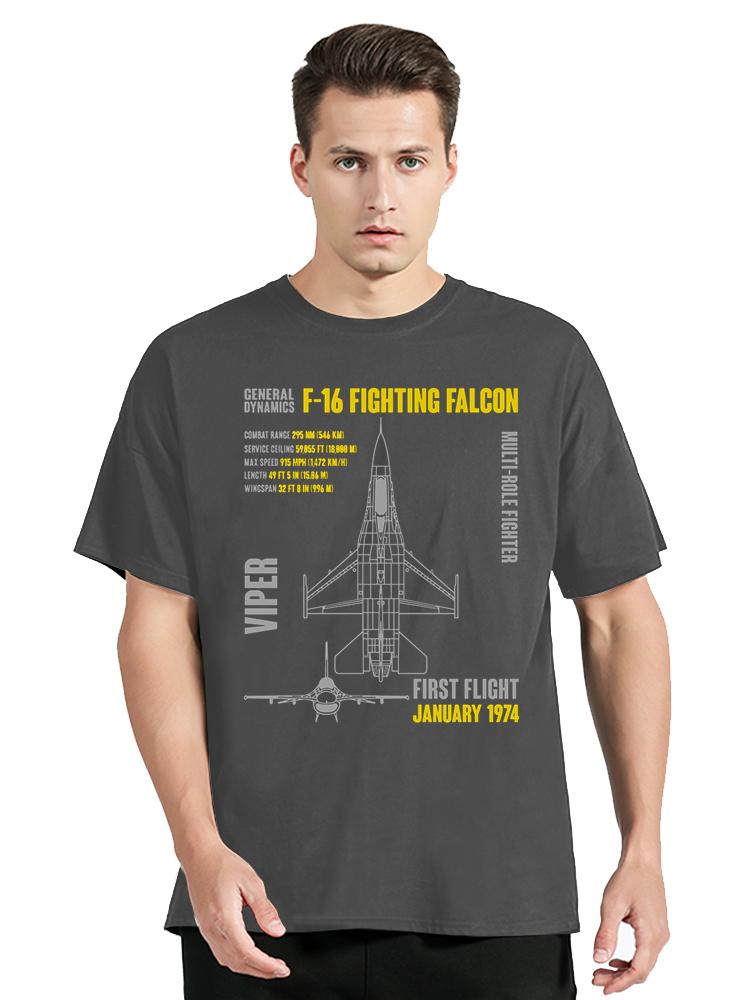 Casual Cotton O-Neck T-Shirt F-16 Fighting Falcon Aircraft Men's Clothing Oversized TShirt Streetwear New Summer Fashion T Shirt