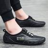 2025 Sommer neue Herren Freizeitlederschuhe handgenäht Ein-Pedal-Fahren Beanie Schuhe Oktopus Herrenschuhe