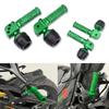 Sliders de marchepieds tandem en aluminium LEDISHUN pour Kawasaki ZX-25R/SE, ZX-4R/SE, ZX-4RR, Ninja 250, Ninja 400, Z250 et Z400 (Ensemble gauche et droite) (vert)