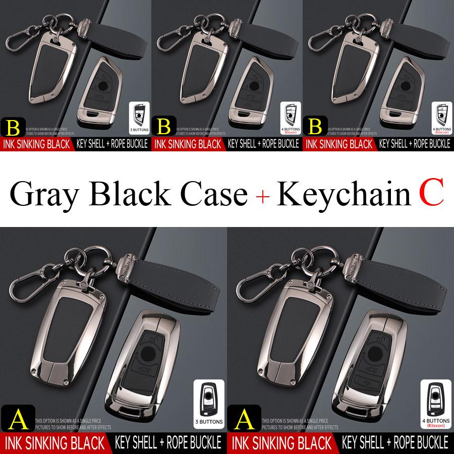 Zinc Alloy + PU Leather Car Key Case Cover for Holder for BMW F20 F30 G20 F31 F34 F10 G30 F11 X3 F25 X4 I3 M3 M4 1 3 5 Series