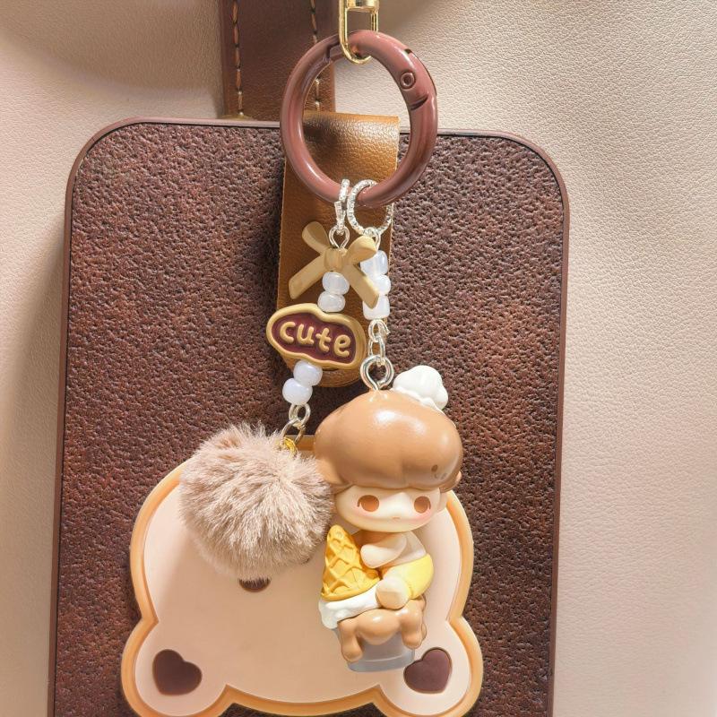 Genuine Pop Mart Hug Series Ice Cream Phone Chain & Keychain Bag Charm Women's Grain Pendant