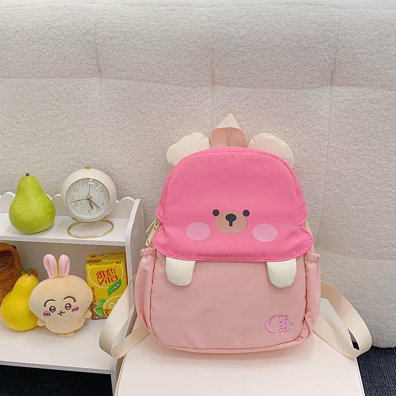 Bear Backpack Print With Cute Cartoon Pattern Students Schoolbag Gift Durable