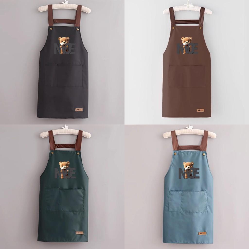 Nice Bear Waterproof Apron With Oil Resistant Composite Fabric For Kitchen Cooking Special Characters Included