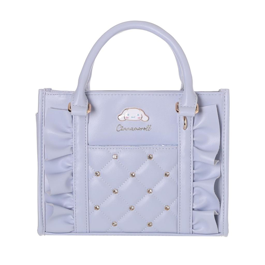 Sanrio Cinnamoroll Faux Leather Shoulder with Can be Carried by Hand or 371g Two-Way Bag, Quilted, Ruffles, Shoulder, 22x17.5x7cm,