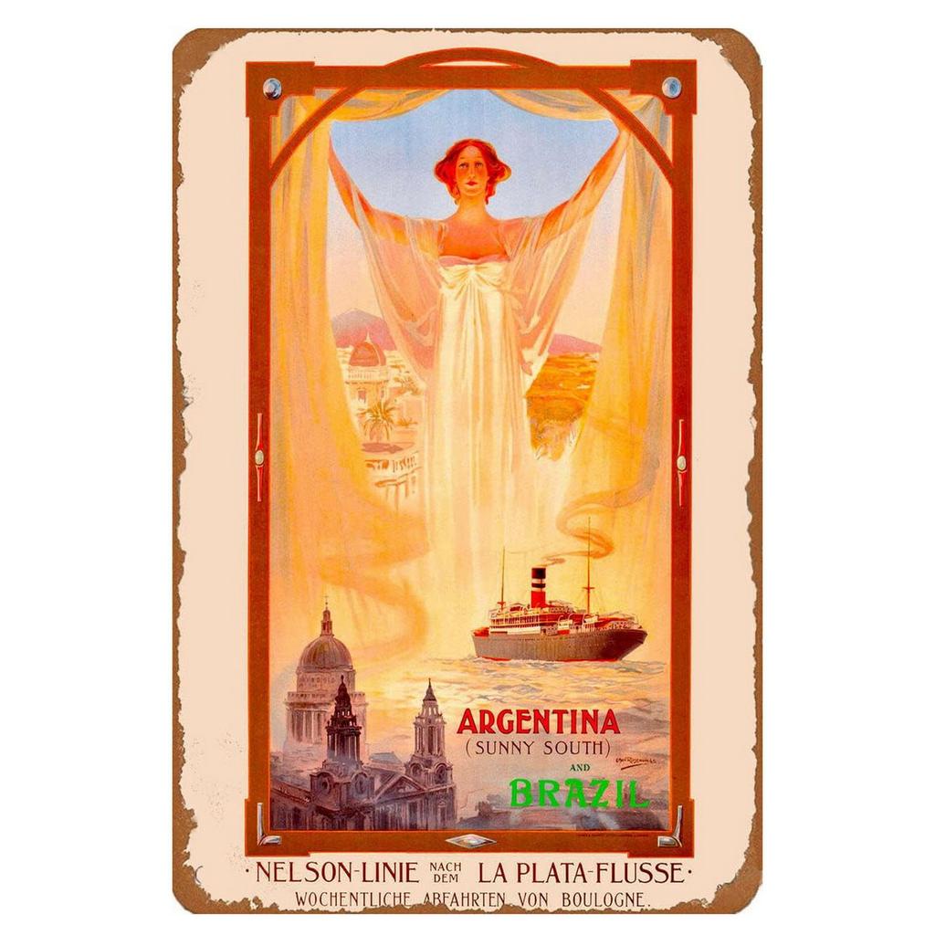 Metal Tin Sign Argentina Buenos Aires Wall Decoration Plaque Vintage Poster Iron Painting for Man Cave Home Cafe Garden Club Bar