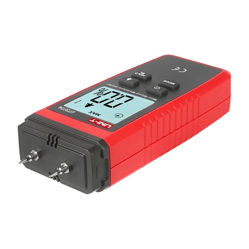  UT377A Digital Wood Moisture Meter Hygrometer Humidity Tester for Paper Plywood Wooden Materials LCD Backlight