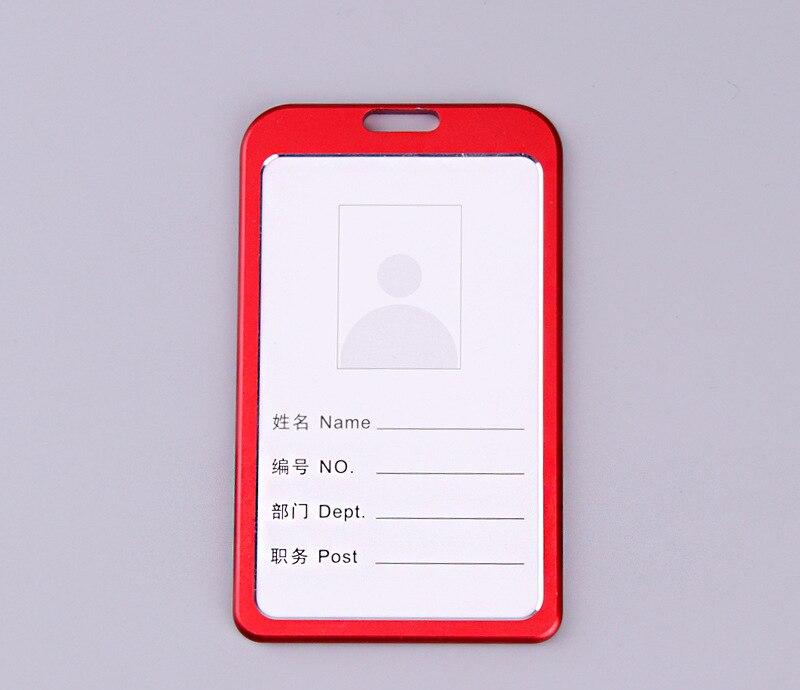 1PC Aluminum Alloy Work Name Credit Card Holders Business Work Card ID Badge Lanyard Holder Bag Vertical Metal ID Business Case