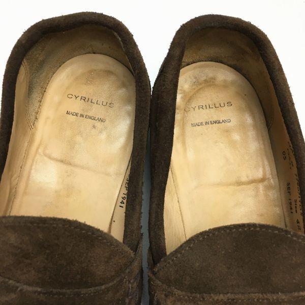 Made In England CYRILLUS Handmade Suede Loafers Moccasins Brown Size 42 26.5(USED)