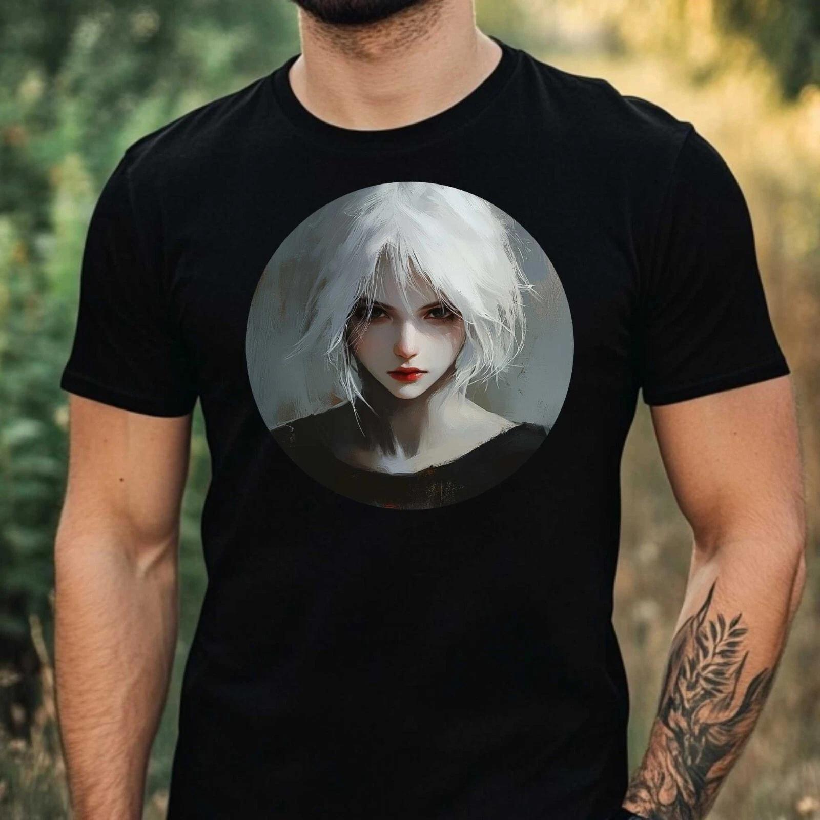 T-Shirt Herren Anime Girl Motiv Baumwolle Größe XS bis 5XL L