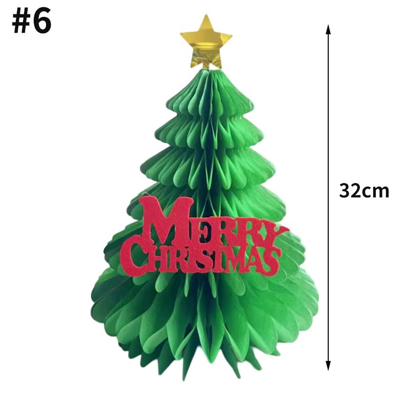 2026 Christmas Tree Honeycomb Ball 3D Folding Christmas Tree Ornament Desktop Decoration  for Xmas Navidad Happy New Year Decor