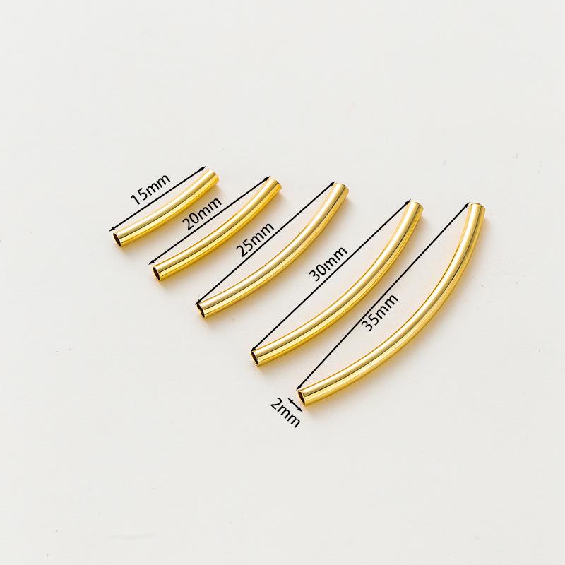 Glossy 14k/18k Gold Electroplated Bent Tube Jewelry Accessories - Flower and Starry Sky Design