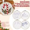 Christmas DIY Embroidery Kit Wreath Printed Pattern Cross Stitch Set Handmade Sewing Art Craft Kit for Beginners Adults Needlewo