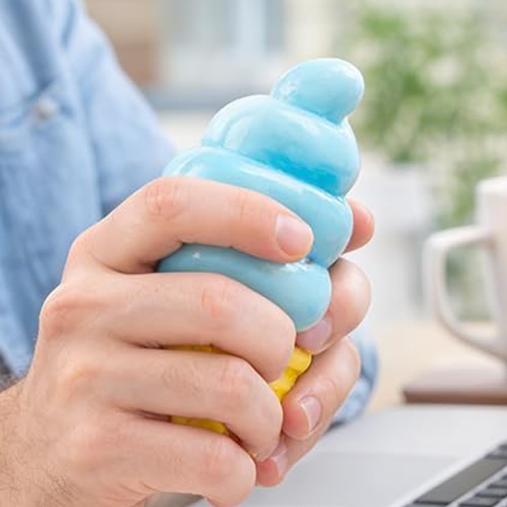 Ice Cream Squeeze Squishy, Ice Cream Cone Dumpling Slow Rise Sensory Toy Soft Squishy Sensory Squeeze Ball