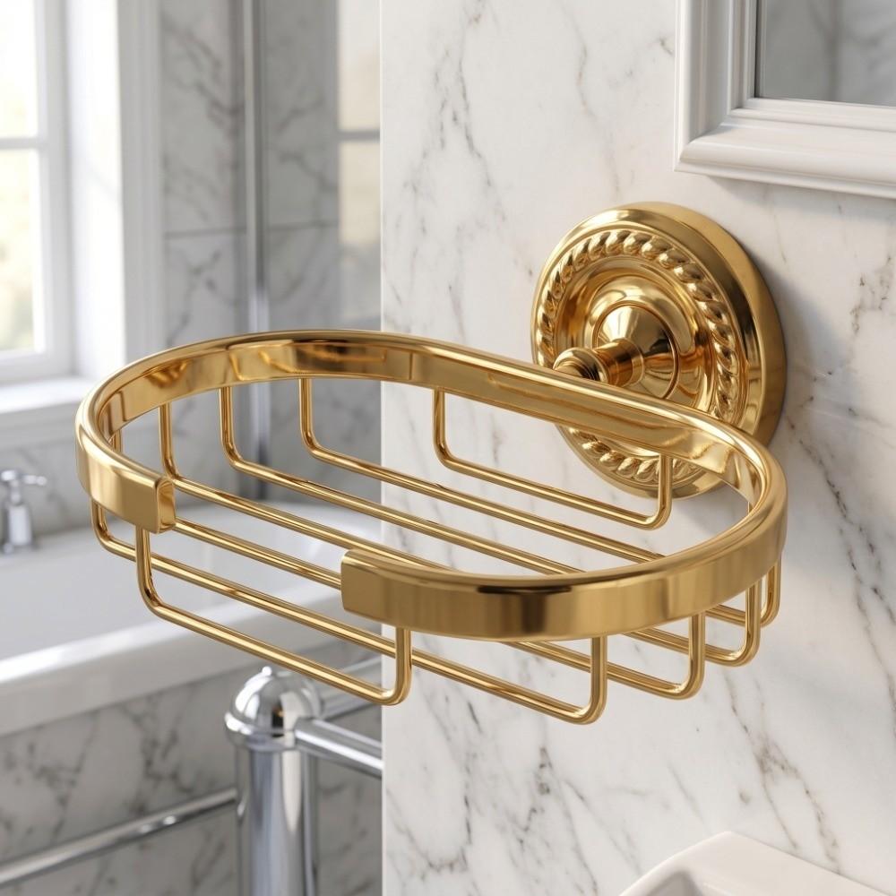 Golden Soap Holder Copper Soap Dish Durable Soap Basket Bathroom Shower Kitchen