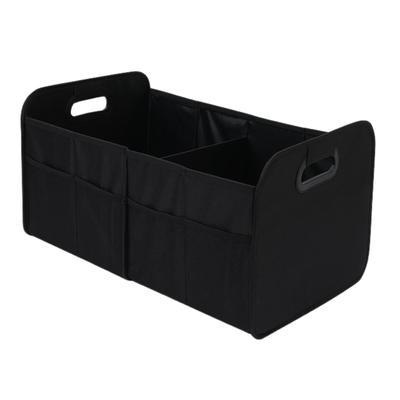 Foldable Car Trunk Storage 56L Large Divided Storage Case with Mesh 1 Piece Box, Capacity, Pockets, Waterproof, Durable, Black,