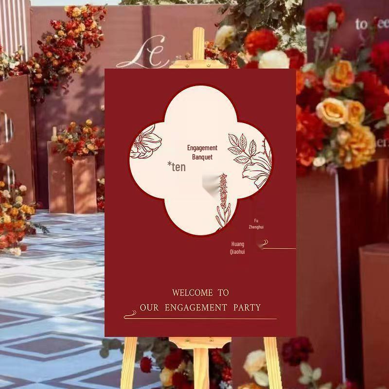

Wedding Ceremony Welcome Sign with Stand – Engagement Guide Decoration