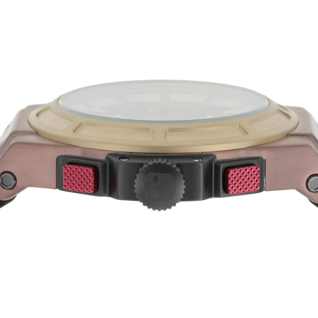 HYDROGEN OTTO CHRONO SKULL Men's Watch, 44mm, Black Dial, Stainless Steel, Rubber Strap, Quartz Movement, Water Resistant To 10 ATM, Fashion Apparel