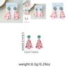 Festive Creative Cartoon Christmas Tree Earrings With Fun Floral And Geometric Design