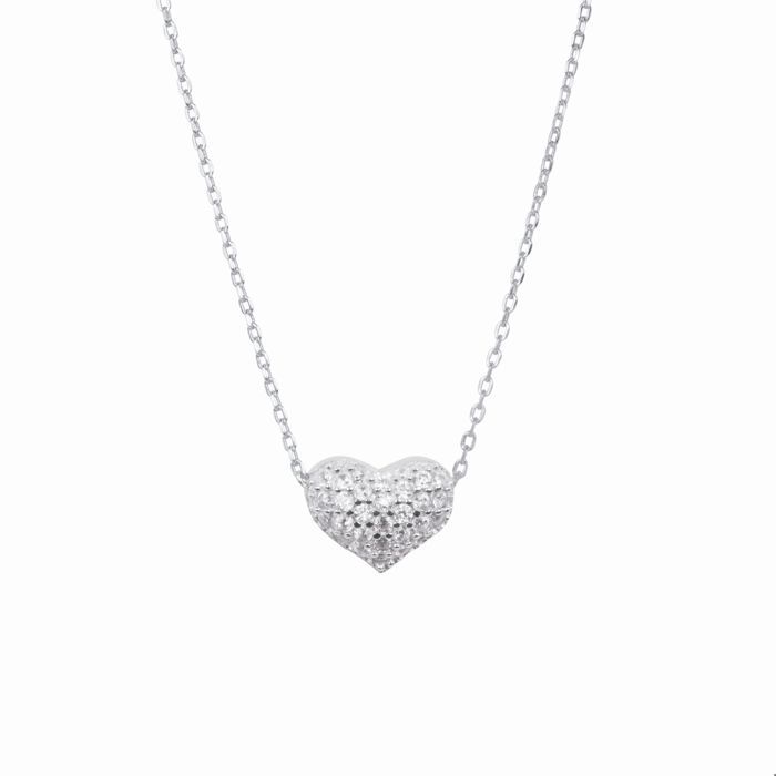 Collier - LUXENTER - Love - Argent 925 - Zircons Brillants - Plaqué Rhodium