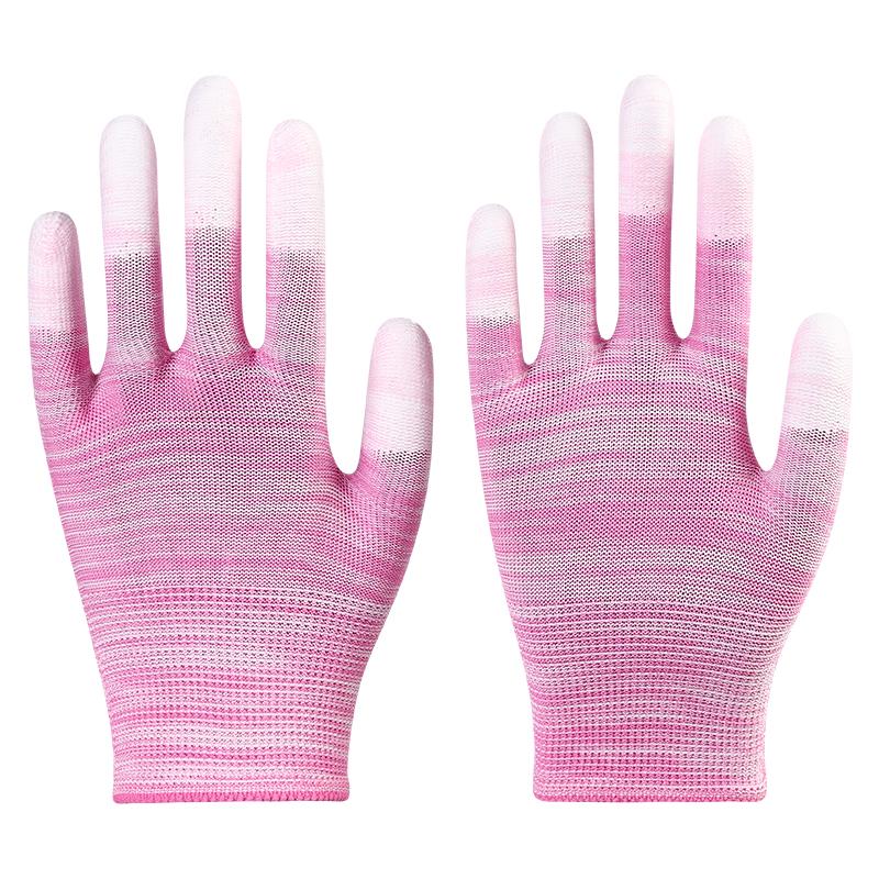 

Thin PU Coated Anti-Slip Gloves: Breathable, Work-Resistant, Nylon, Anti-Static, Dust-Free. S